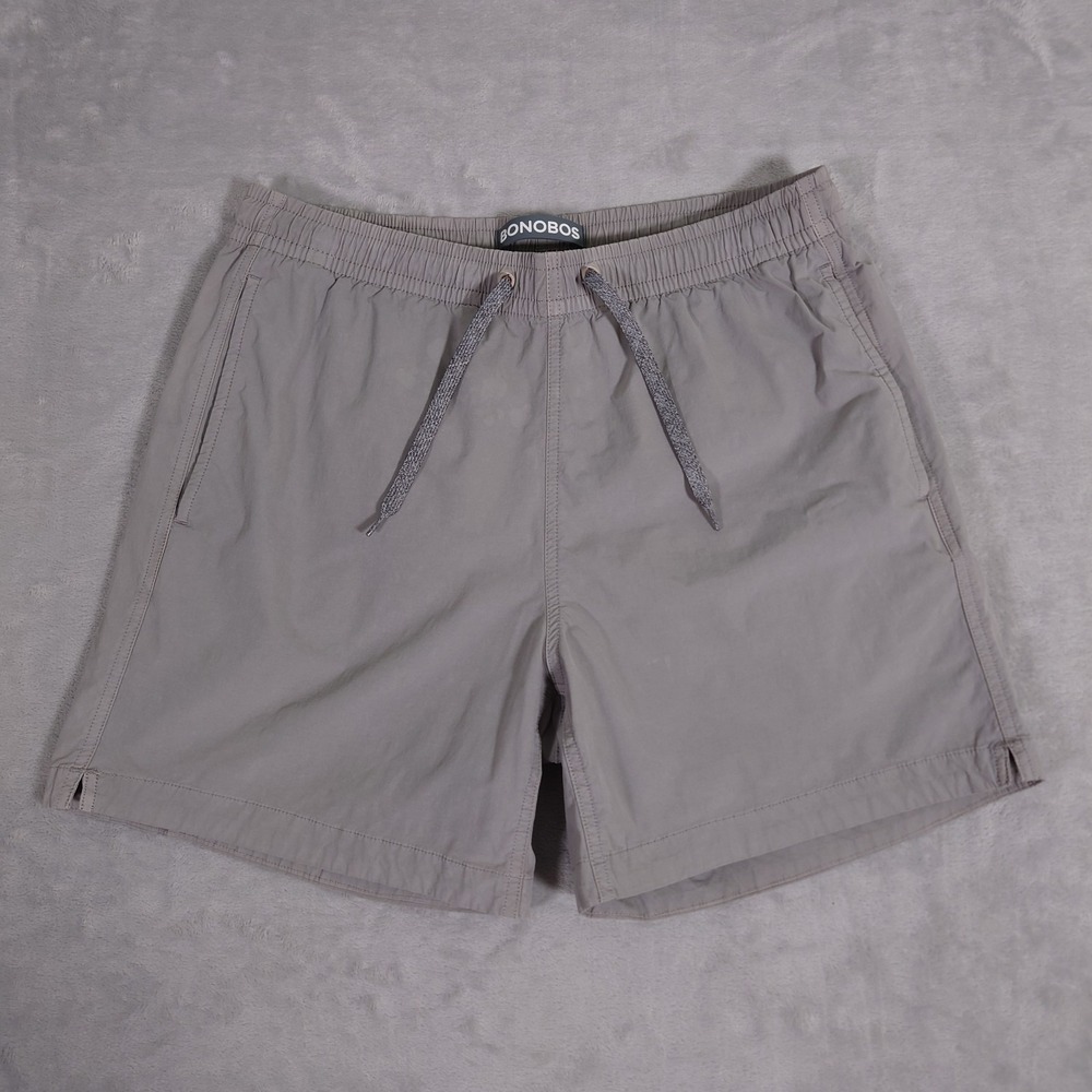 BONOBOS Hybrid Shorts Mens S Gray Drawstring Cotton Nylon Stretch 27772-GYV76